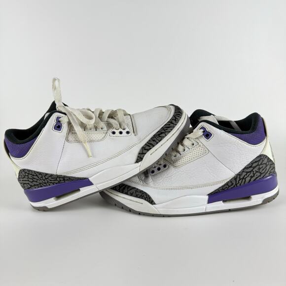 Nike Air Jordan 3 Retro Dark Iris Sneakers Mid Men's 8 Purple White CT8532-105 - Picture 8 of 10
